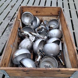 13 stk. brugte rustfri drikkekopper uden ventil